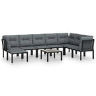 Moderne tuinset met gepoedercoat staal en weerbestendig PE-rattan - Tuinsets