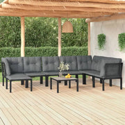 Moderne tuinset met gepoedercoat staal en weerbestendig PE-rattan - Tuinsets
