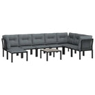 Moderne tuinset met gepoedercoat staal en weerbestendig PE-rattan - Tuinsets