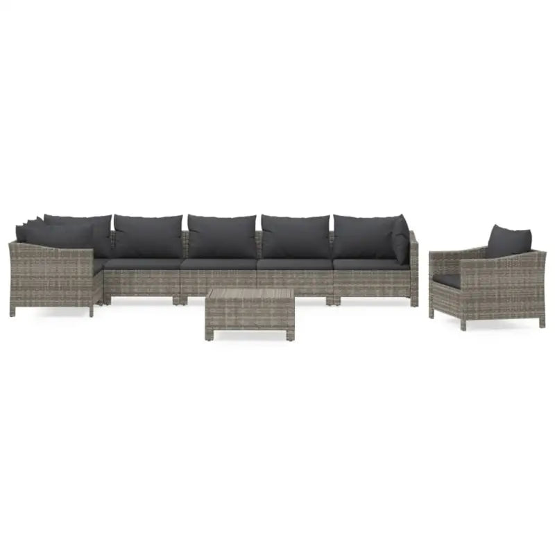 Moderne tuinset met poly rattan en armleuning links - Tuinsets