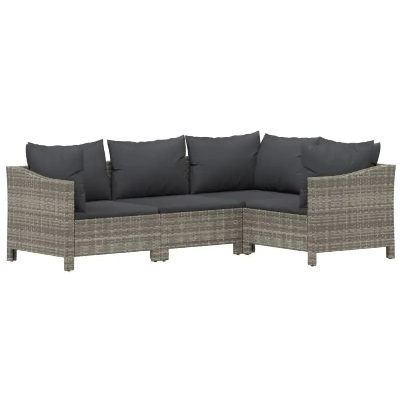 Moderne tuinset met poly rattan en armleuning links - Tuinsets