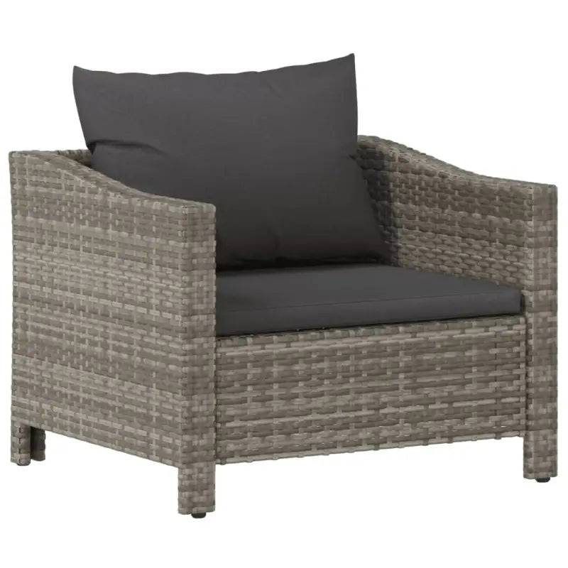 Moderne tuinset met poly rattan en armleuning links - Tuinsets