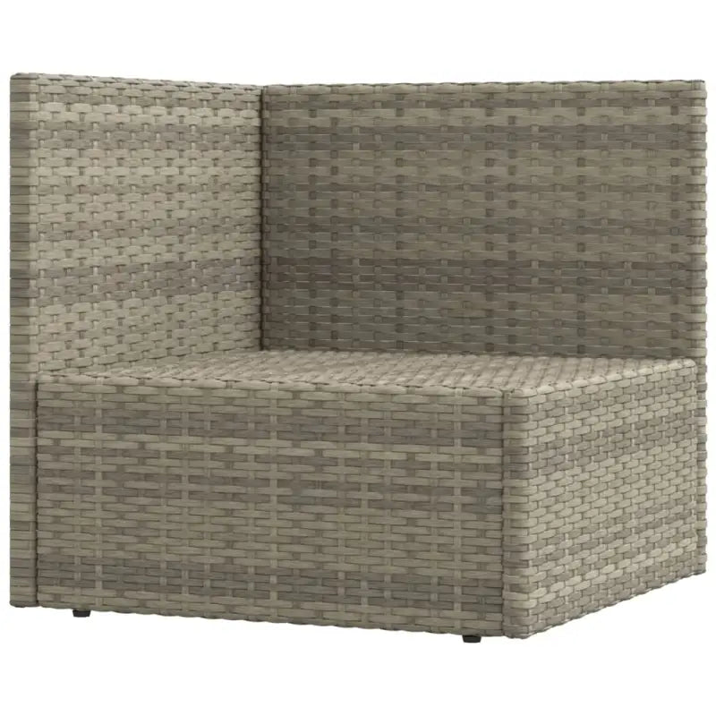 Moderne tuinset met poly rattan en comfortabele afmetingen zitting en rugkussen - 2x hoek + midden + 2x voetensteun