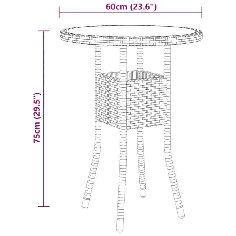Moderne tuinset met poly rattan en gehard glas voor duurzaamheid - Tuinsets