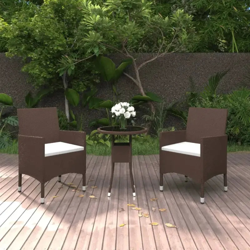 Moderne tuinset met poly rattan en gehard glas voor duurzaamheid - Tuinsets