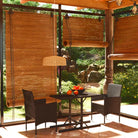 Moderne tuinset met poly rattan en gehard glas voor duurzame ontspanning - Zwart - Tuinsets
