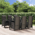 Moderne tuinset met poly rattan en gehard glas voor eenvoudig schoon maken - Tuinsets