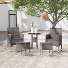 Moderne tuinset met poly rattan en gehard glas voor elke plek - Grijs - Tuinsets
