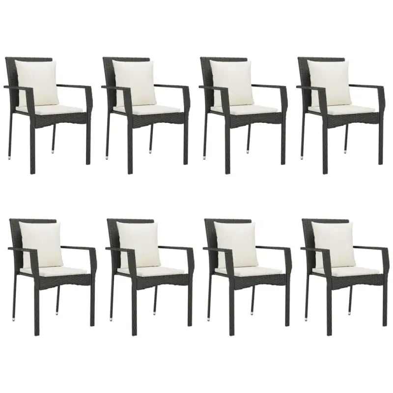 Moderne tuinset met poly rattan en gepoedercoat staal eenvoudig schoon - Tuinsets