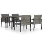 Moderne tuinset met poly rattan en gepoedercoat staal - Grijs - Tuinsets