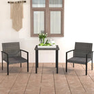 Moderne tuinset met poly rattan en gepoedercoat staal - Grijs - Tuinsets
