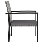 Moderne tuinset met poly rattan en gepoedercoat staal - Grijs - Tuinsets