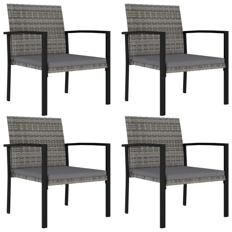Moderne tuinset met poly rattan en gepoedercoat staal - Grijs - Tuinsets
