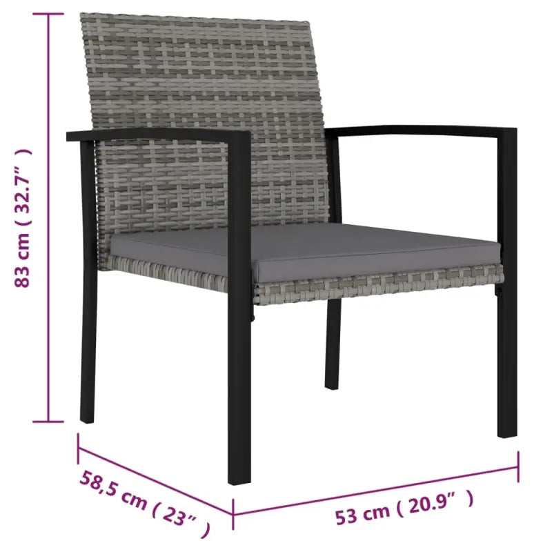 Moderne tuinset met poly rattan en gepoedercoat staal - Tuinsets