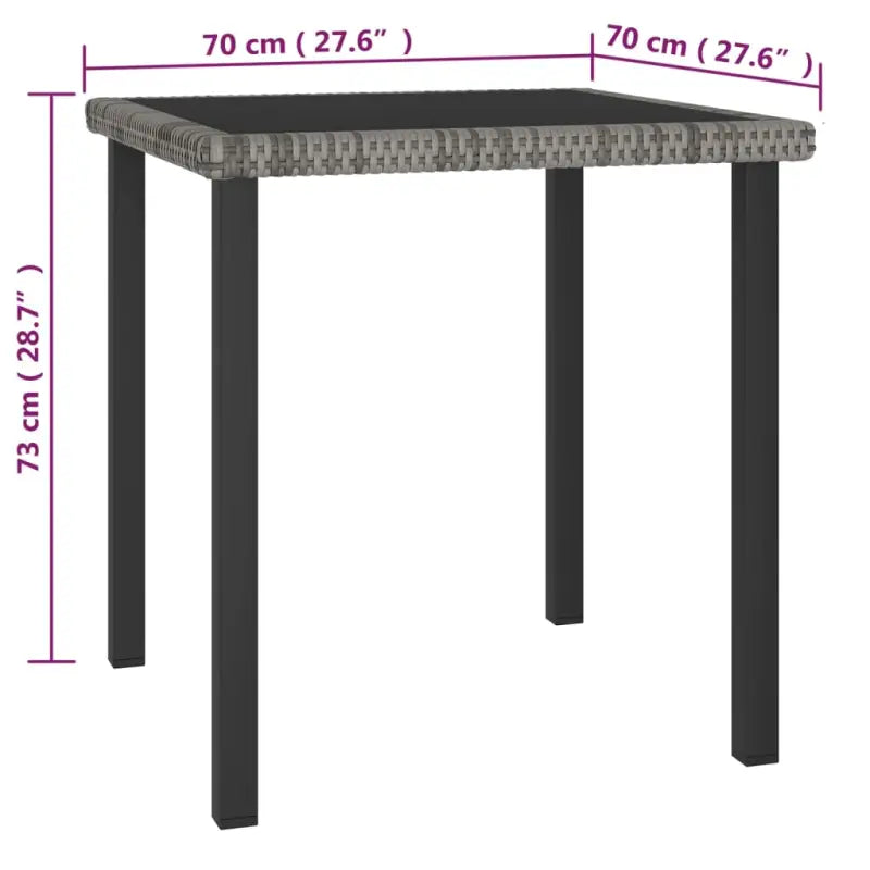 Moderne tuinset met poly rattan en gepoedercoat staal - Tuinsets