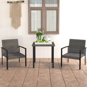 Moderne tuinset met poly rattan en gepoedercoat staal - Tuinsets