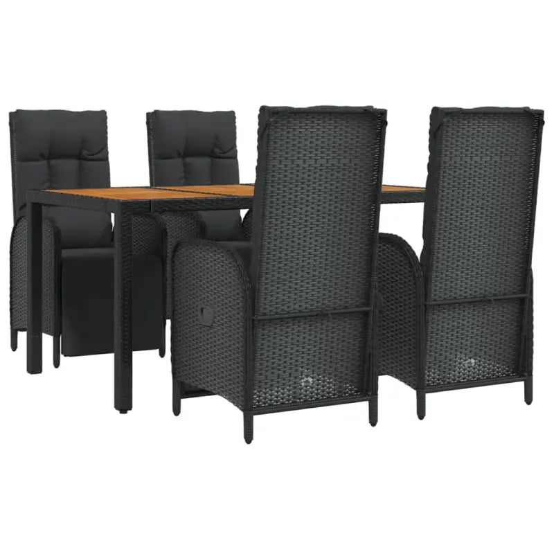 Moderne tuinset met poly rattan en massief acaciahout voor buitengebruik - Tuinsets
