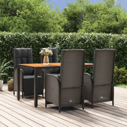 Moderne tuinset met poly rattan en massief acaciahout voor buitengebruik - Tuinsets