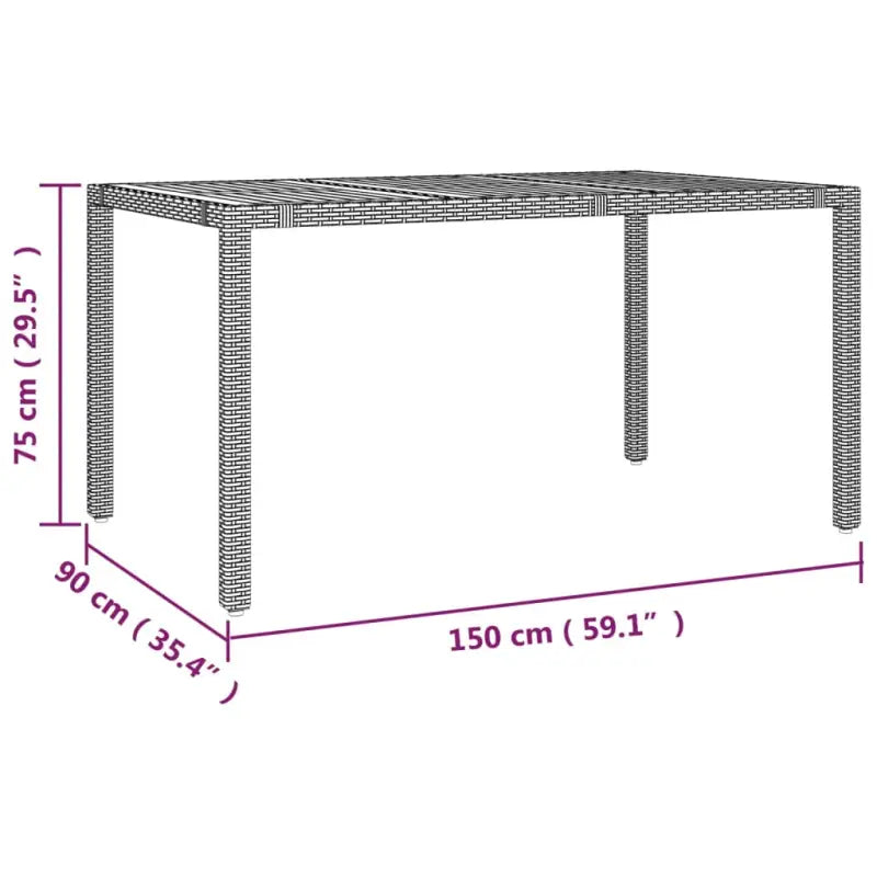 Moderne tuinset met poly rattan en massief acaciahout ontwerp - Tuinsets