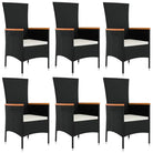 Moderne tuinset met poly rattan en massief acaciahout - Tuinsets