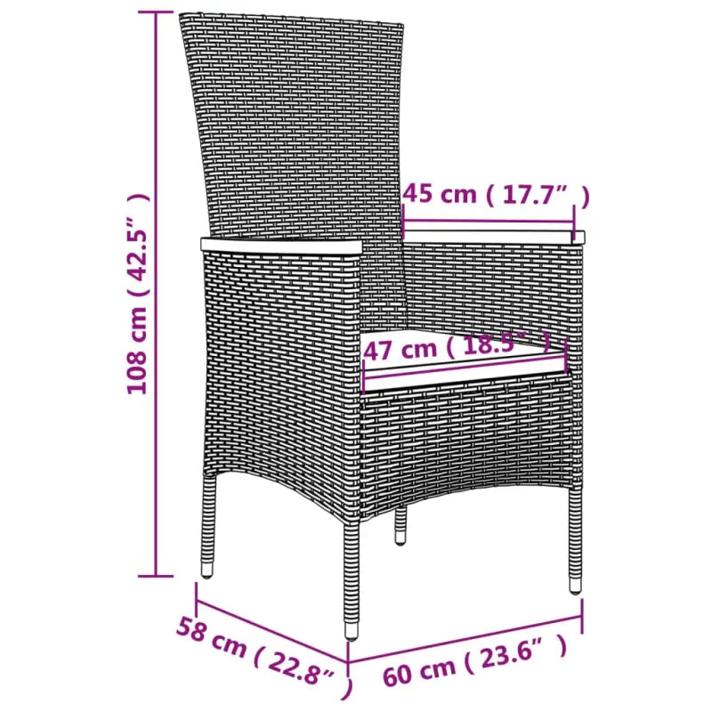 Moderne tuinset met poly rattan en massief acaciahout - Tuinsets