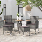Moderne tuinset met poly rattan en massief acaciahout voor elke buitenruimte - Grijs - Tuinsets