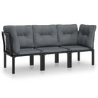 Moderne tuinset met poly rattan en zwart materiaal - Tuinsets