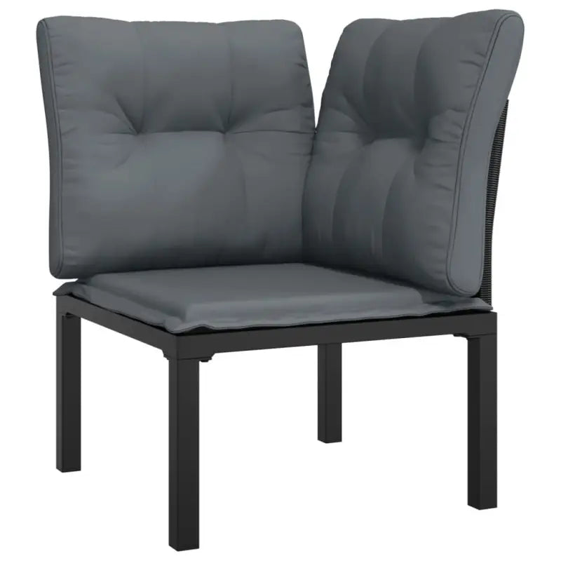 Moderne tuinset met poly rattan en zwart materiaal voor comfortabele ontspanning - Tuinsets