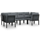 Moderne tuinset met poly rattan en zwart materiaal voor comfortabele ontspanning - Tuinsets