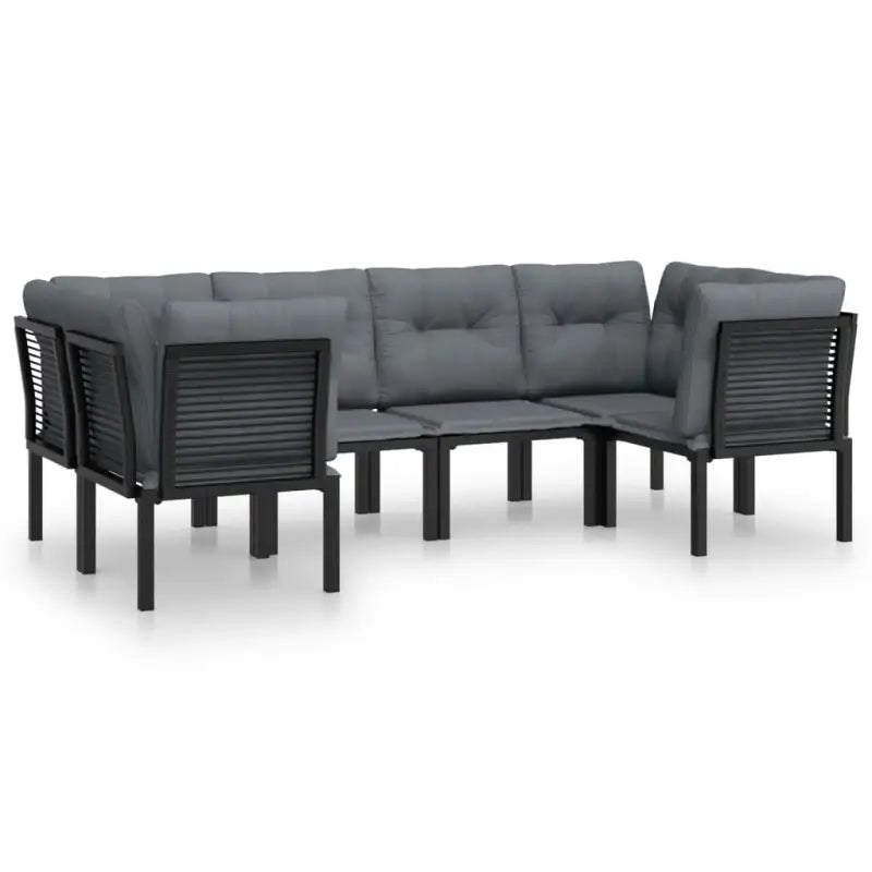 Moderne tuinset met poly rattan en zwart materiaal voor comfortabele ontspanning - Tuinsets