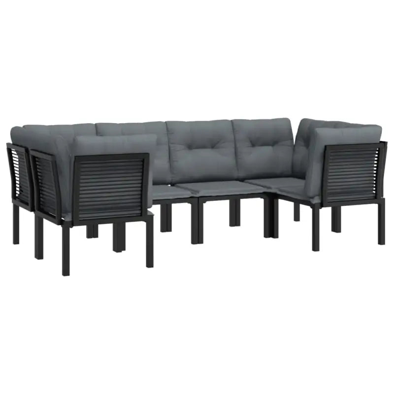 Moderne tuinset met poly rattan en zwart materiaal voor comfortabele ontspanning - Tuinsets