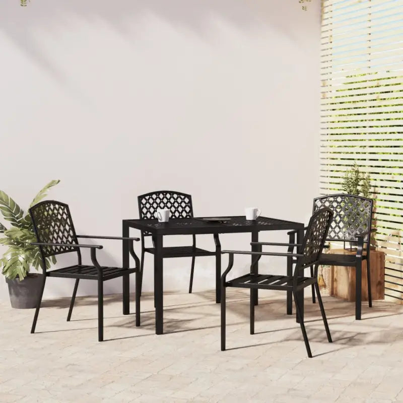 Moderne tuinset met stabiel frame voor comfortabel buiten ontspannen - 100 cm tafellengte - Tuinsets