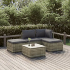 Moderne tuinset met waterdichte zak en comfortabele afmetingen kussen - hoek + midden + 2x voetensteun + Tafel