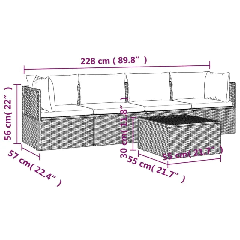 Moderne tuinset met waterdichte zak en comfortabele afmetingen kussen - Tuinsets