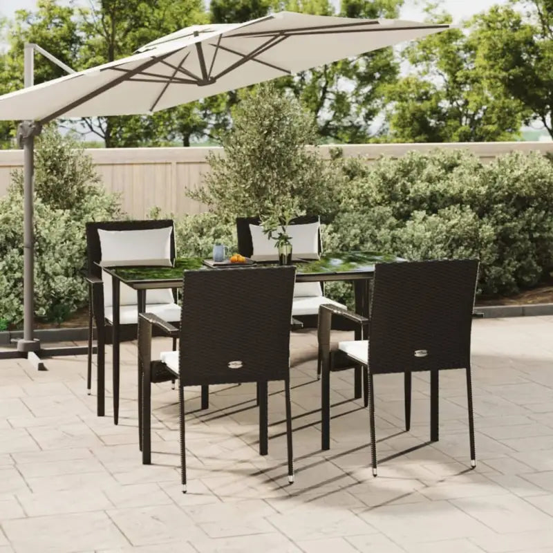 Moderne tuinset van poly rattan en gepoedercoat staal voor eenvoudig schoon maken - Tuinsets