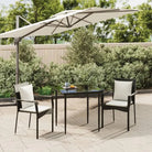 Moderne tuinset van poly rattan en gepoedercoat staal voor eenvoudig schoon maken - Zwart / 80 cm tafellengte - Tuinsets