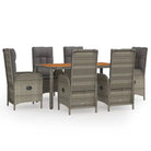 Moderne tuinset van poly rattan en massief acaciahout met gepoedercoat staal - Tuinsets