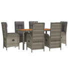 Moderne tuinset van poly rattan en massief acaciahout met gepoedercoat staal - Tuinsets