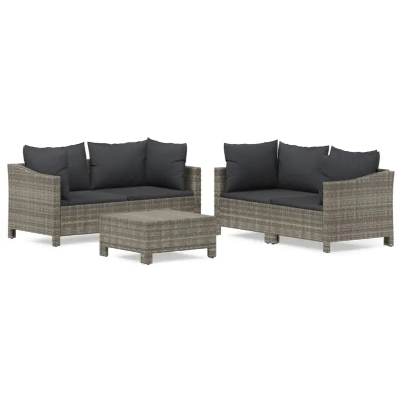 Moderne tuinset van poly rattan met comfortabele zitkussens - Tuinsets