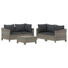 Moderne tuinset van poly rattan met comfortabele zitkussens - Tuinsets