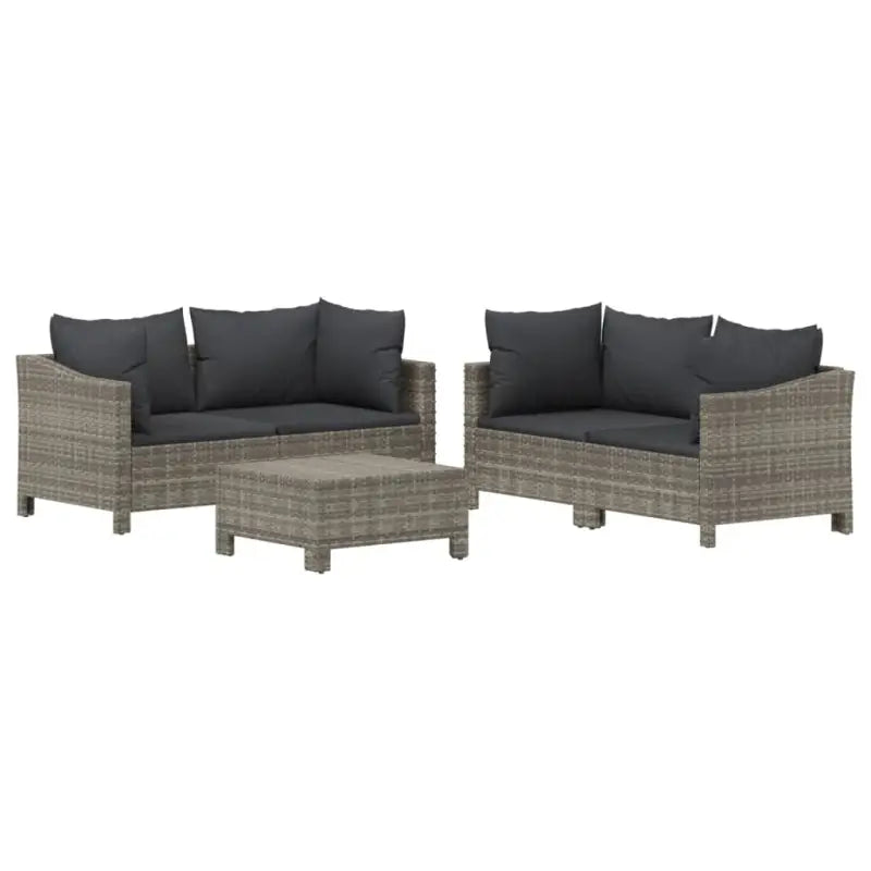 Moderne tuinset van poly rattan met comfortabele zitkussens - Tuinsets