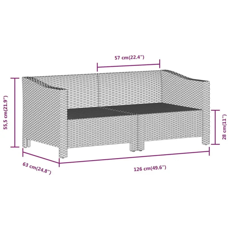 Moderne tuinset van poly rattan met comfortabele zitkussens - Tuinsets