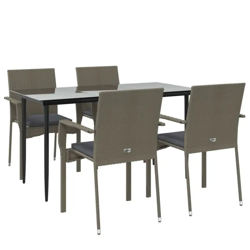 Moderne tuinset van poly rattan met gehard glas en eenvoudig schoonmaken - Tuinsets