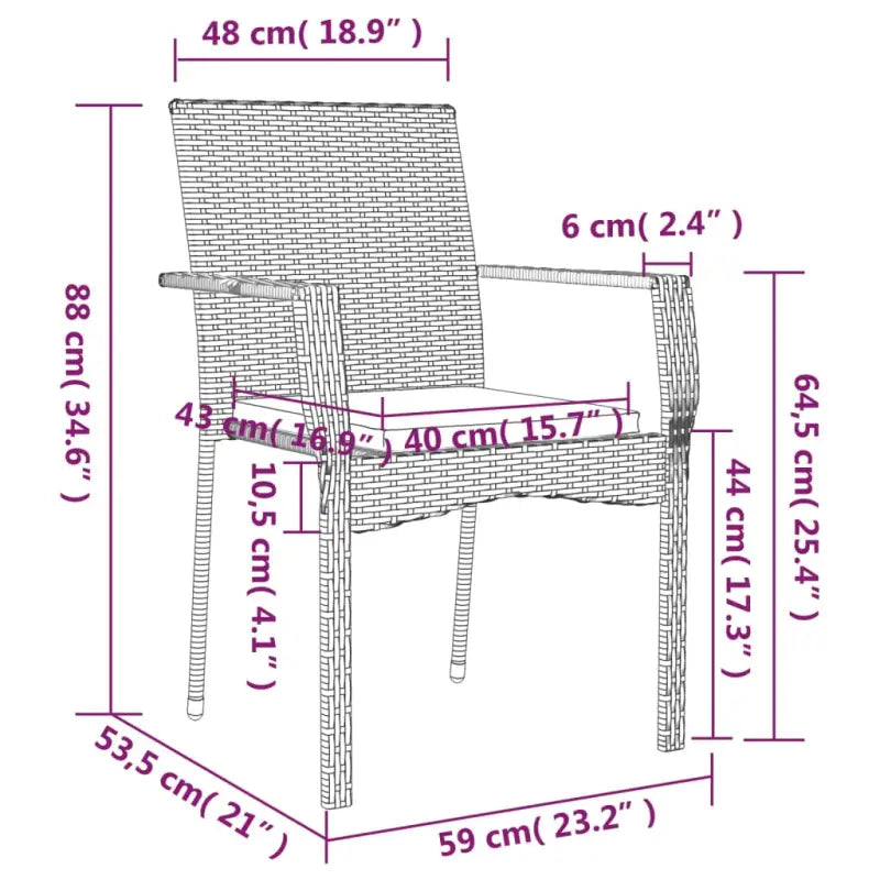 Moderne tuinset van poly rattan met gehard glas en eenvoudig schoonmaken - Tuinsets