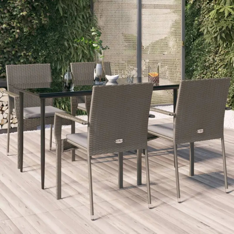 Moderne tuinset van poly rattan met gehard glas en eenvoudig schoonmaken - Tuinsets