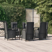 Moderne tuinset van poly rattan met gehard glas en eenvoudig schoon - Tuinsets