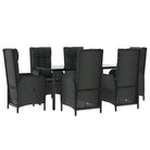Moderne tuinset van poly rattan met gehard glas en eenvoudig schoon - Tuinsets