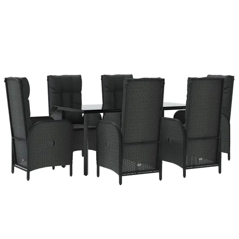 Moderne tuinset van poly rattan met gehard glas en eenvoudig schoon - Tuinsets