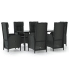 Moderne tuinset van poly rattan met gehard glas en eenvoudig schoon - Tuinsets