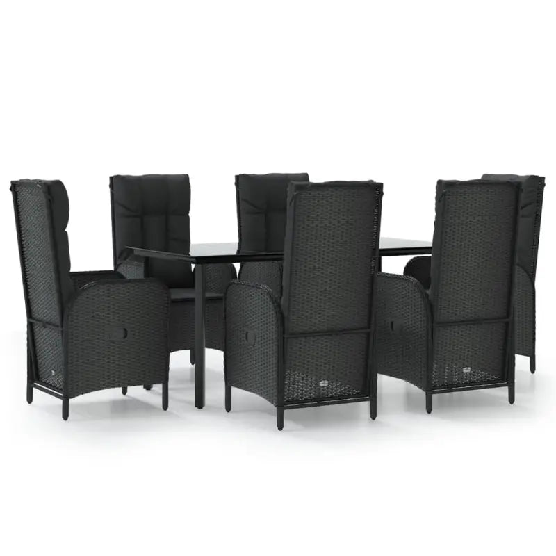 Moderne tuinset van poly rattan met gehard glas en eenvoudig schoon - Tuinsets